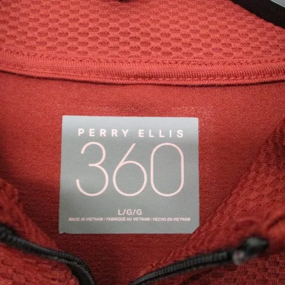 Perry Ellis 360‎ Long Sleeve Shirt Quarter Zip Burgundy Red Men Size | L - Picture 3 of 8